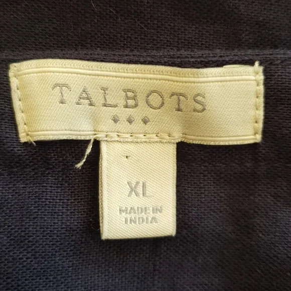 Talbots Embroidered Navy Blue Palm Tree Print Women's TunicTop XL - Picture 7 of 11